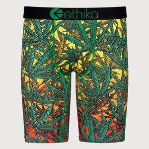 Ethika Sunset Blaze Boxer Briefs GREEN & YELLOW SIZE MEDIUM NEW